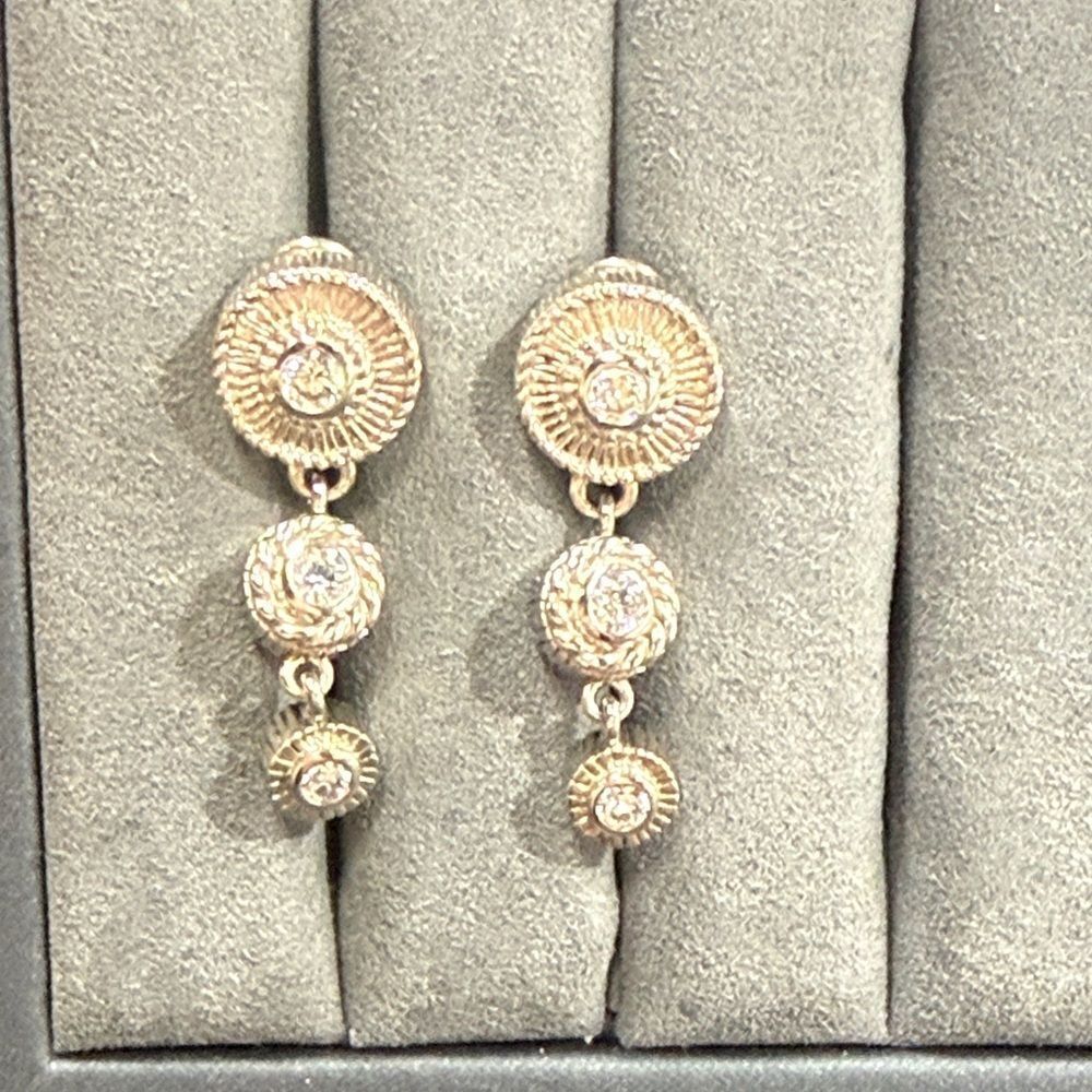 Judith Ripka 925 Sterling Silver Diamonique Cubic Zirconia Dangle Earrings